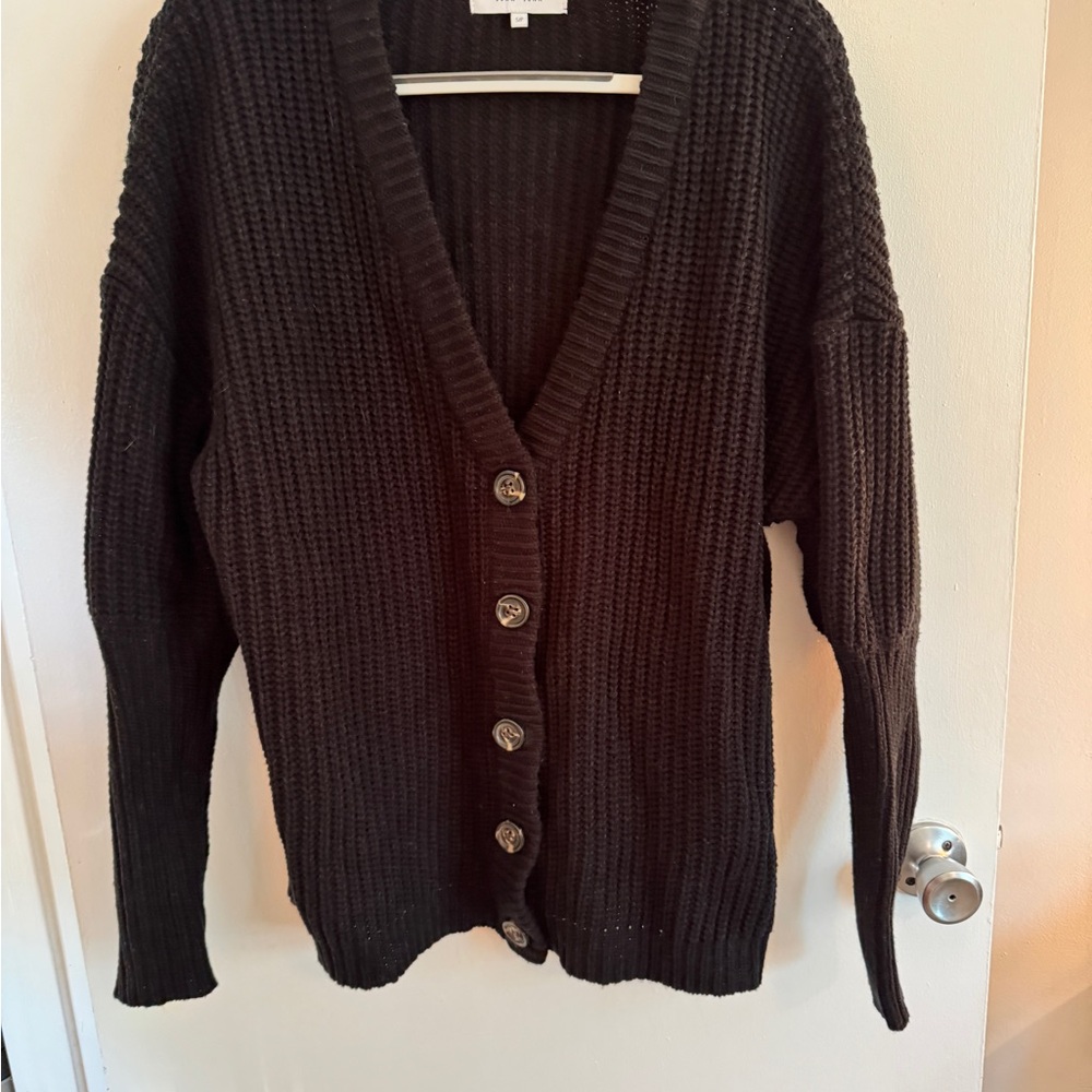 John + Jenn Black Button-Up Cardigan sm/ medium